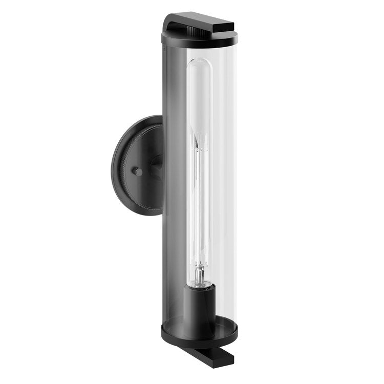 Bath Light Cambium Small 1 Lamp Matte Black Clear Medium Base Type T 100 Watt