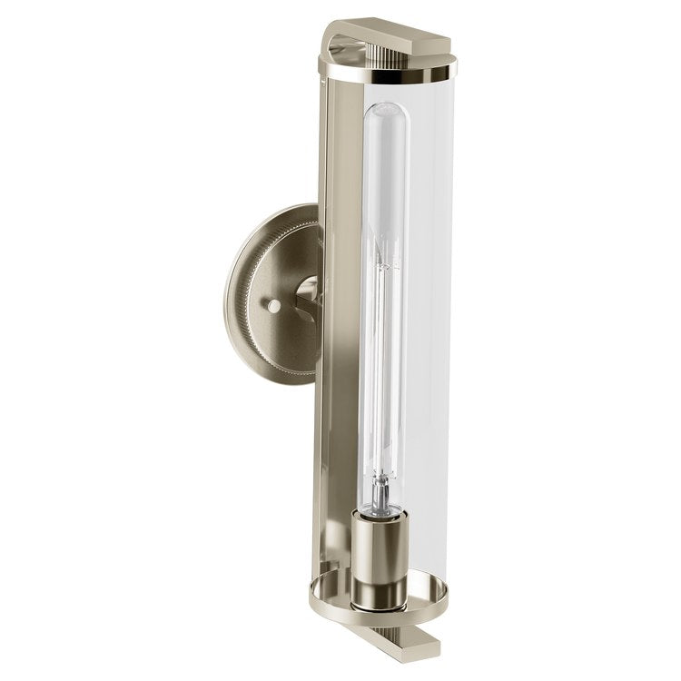 Bath Light Cambium Small 1 Lamp Brushed Nickel/Polished Nickel Clear Medium Base Type T 100 Watt