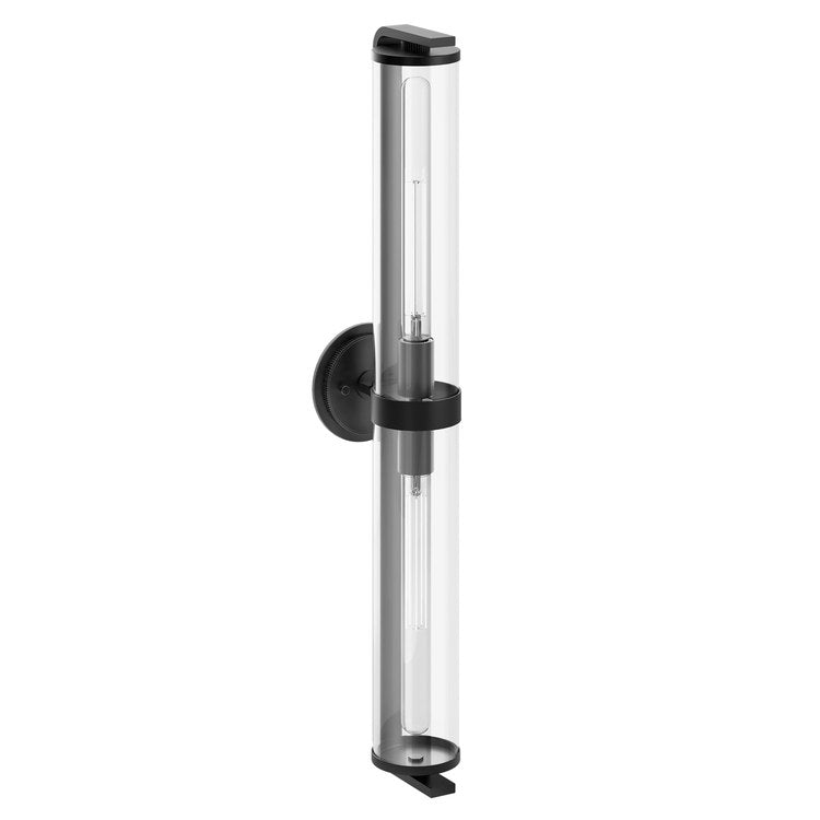 Bath Light Cambium Large 1 Lamp Matte Black Clear Medium Base Type T 100 Watt
