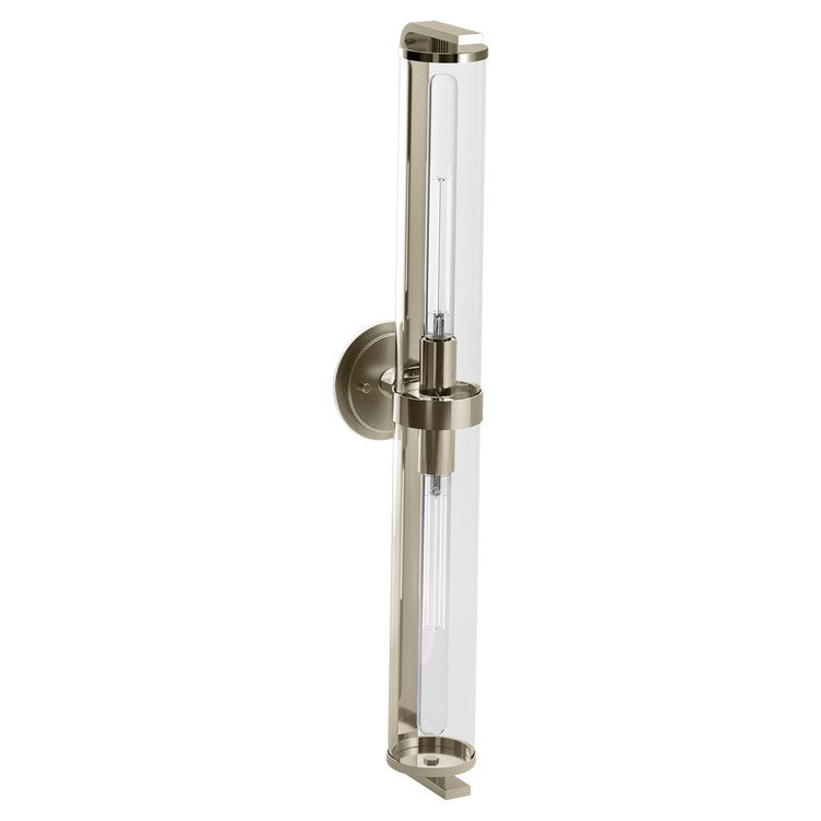 Bath Light Cambium Large 1 Lamp Brushed Nickel/Polished Nickel Clear Medium Base Type T 100 Watt