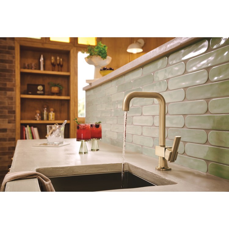 Bar Faucet Frank Lloyd Wright Less Handle Brilliance Luxe Gold Square 360 DEG Swivel 1.8 Gallons per Minute - Image 3