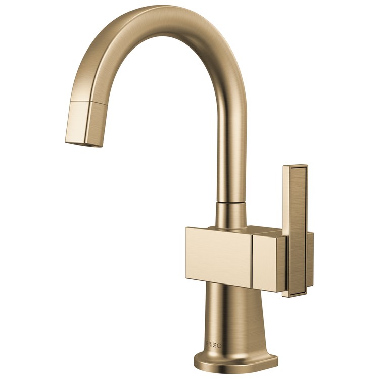 Beverage Faucet Frank Lloyd Wright with Air Gap 1 Lever ADA Brilliance Luxe Gold Arc 360 DEG Swivel 1 Hole Diamond Seal 1.5 Gallons per Minute - Image 1