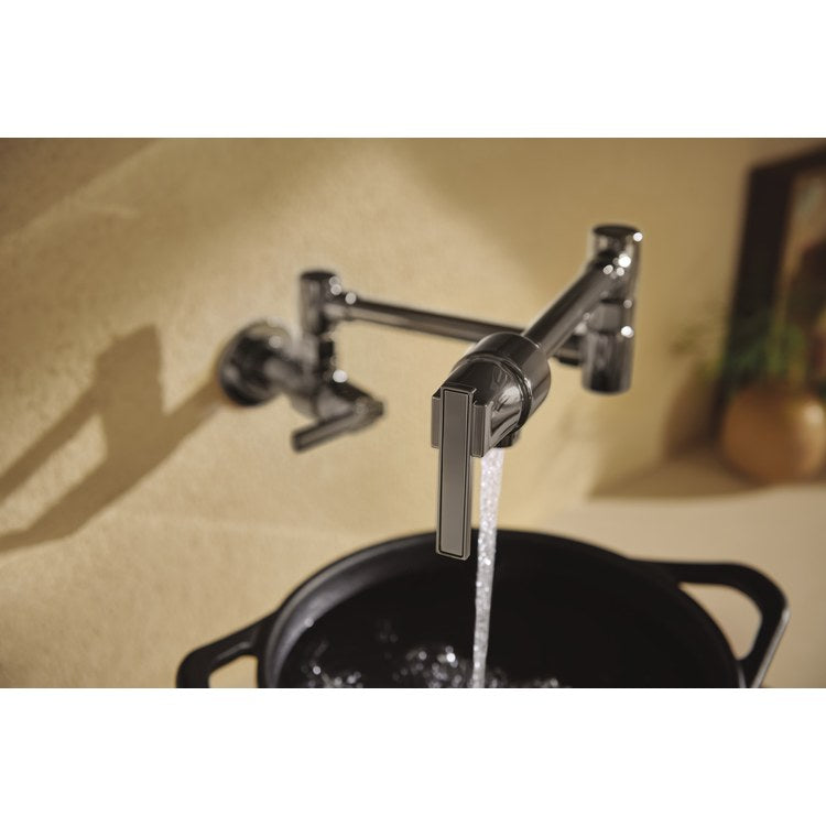 Pot Filler Frank Lloyd Wright Cold Water 2 Lever ADA Brilliance Black Onyx 1 Hole Wall 4.0 Gallons per Minute - Image 2