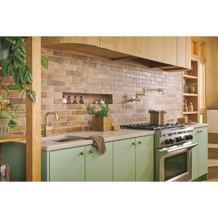 Pot Filler Frank Lloyd Wright Cold Water 2 Lever ADA Brilliance Luxe Gold 1 Hole Wall 4.0 Gallons per Minute - Image 2