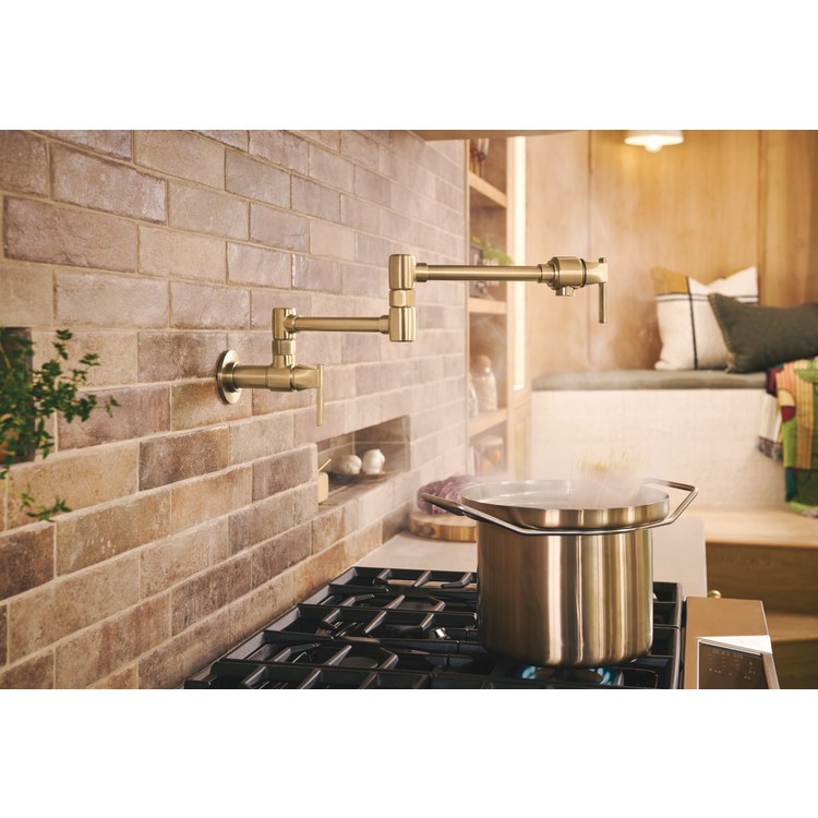 Pot Filler Frank Lloyd Wright Cold Water 2 Lever ADA Brilliance Luxe Gold 1 Hole Wall 4.0 Gallons per Minute - Image 3