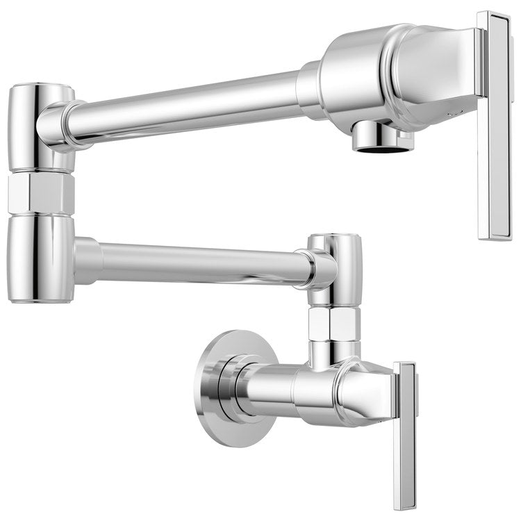 Pot Filler Frank Lloyd Wright Cold Water 2 Lever ADA Polished Chrome 1 Hole Wall 4.0 Gallons per Minute - Image 1
