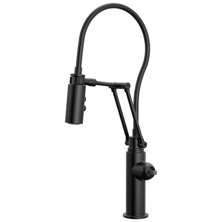 Kitchen Faucet Odin Less Handle ADA Matte Black Pull Down 2 Function Articulating Arm 360 DEG Swivel 1/3 Hole Deck 1.8 Gallons per Minute - Image 1