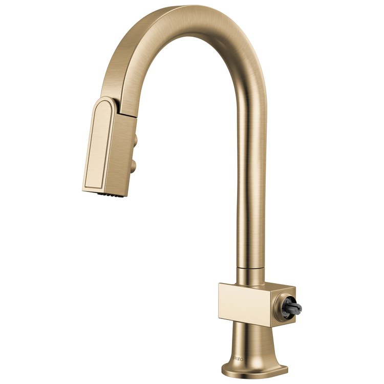 Prep Faucet Frank Lloyd Wright Less Handle Brilliance Luxe Gold Pull Down Arc 360 DEG Swivel 1.8 Gallons per Minute - Image 1