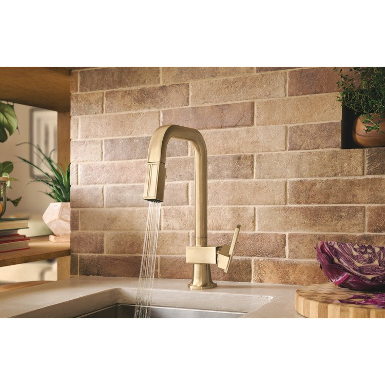 Prep Faucet Frank Lloyd Wright Less Handle Brilliance Luxe Gold Pull Down Square 360 DEG Swivel 1.8 Gallons per Minute - Image 2