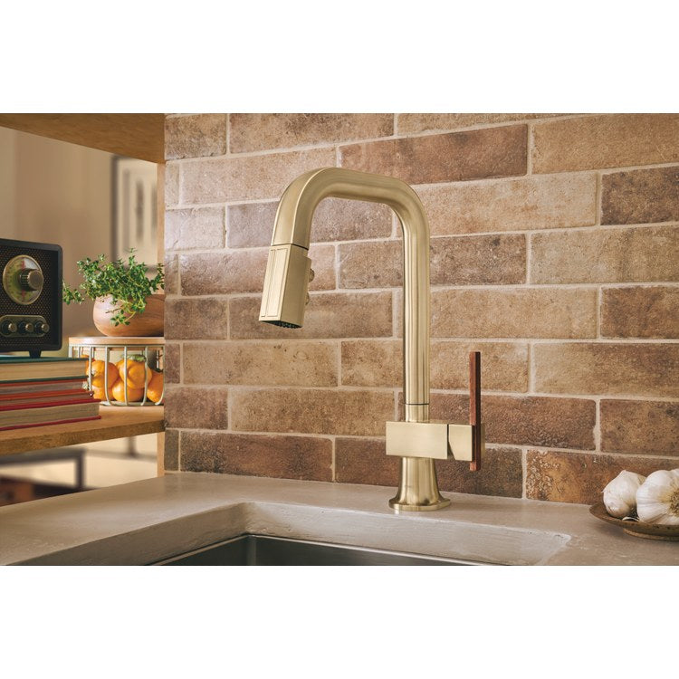 Prep Faucet Frank Lloyd Wright Less Handle Brilliance Luxe Gold Pull Down Square 360 DEG Swivel 1.8 Gallons per Minute - Image 3