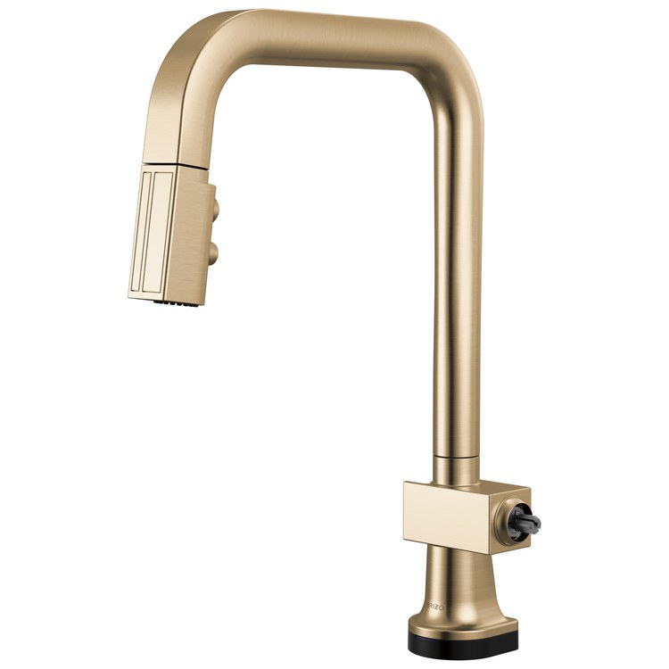 Kitchen Faucet Frank Lloyd Wright Less Handle ADA Brilliance Luxe Gold Pull Down 2 Function Arc 360 DEG Swivel 1 Hole Deck Diamond Seal/SmartTouch 1.8 Gallons per Minute - Image 1