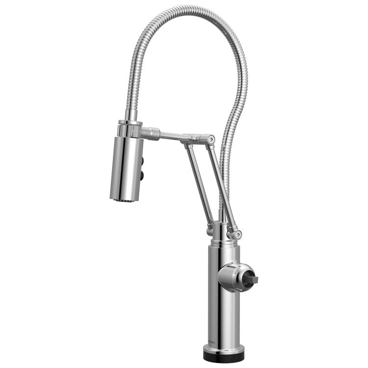 Kitchen Faucet Odin with Finished Hose Less Handle ADA Polished Chrome Pull Down 2 Function Articulating Arm 360 DEG Swivel 1/3 Hole Deck SmartTouch/TempID 1.8 Gallons per Minute - Image 1