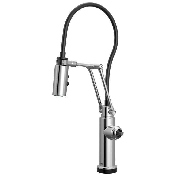 Kitchen Faucet Odin Less Handle ADA Polished Chrome Pull Down 2 Function Articulating Arm 360 DEG Swivel 1/3 Hole Deck SmartTouch/TempID 1.8 Gallons per Minute - Image 1