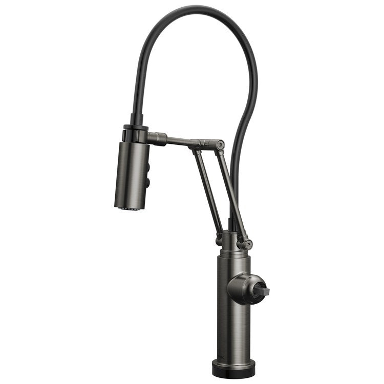 Kitchen Faucet Odin Less Handle ADA Brilliance Luxe Steel Pull Down 2 Function Articulating Arm 360 DEG Swivel 1/3 Hole Deck SmartTouch/TempID 1.8 Gallons per Minute - Image 1