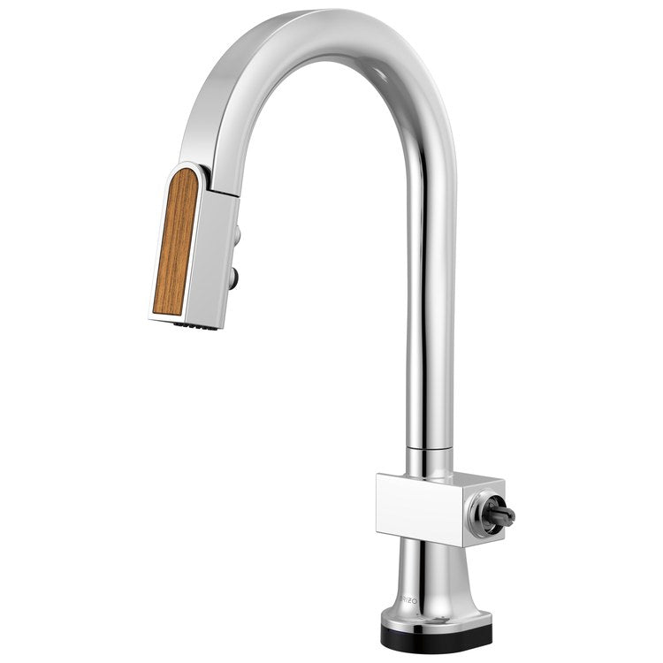 Prep Faucet Frank Lloyd Wright Smart Touch with Wood Wand Less Handle Polished Chrome Pull Down Arc 360 DEG Swivel 1.8 Gallons per Minute - Image 1