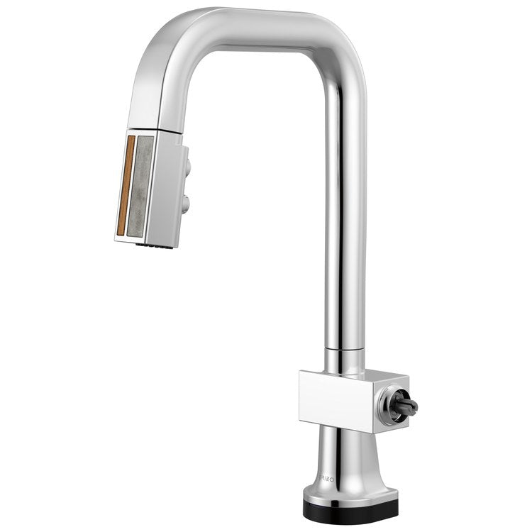 Prep Faucet Frank Lloyd Wright Smart Touch with Wood/Concrete Wand Less Handle Polished Chrome Pull Down Square 360 DEG Swivel 1.8 Gallons per Minute - Image 1