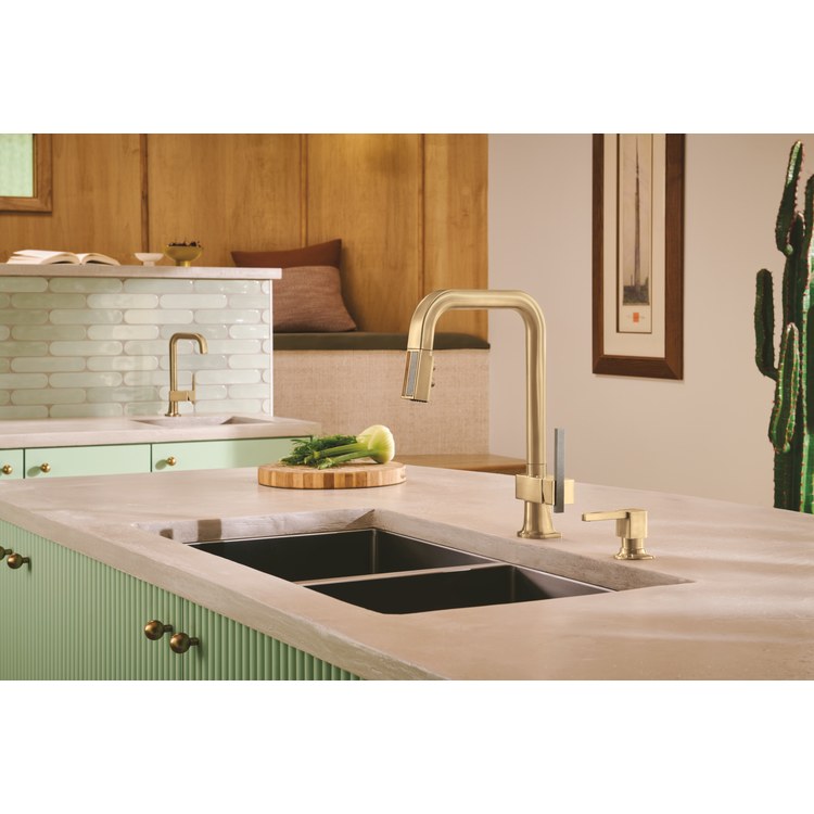 Soap Dispenser Frank Lloyd Wright Brilliance Luxe Gold Deck Plastic Metal/Plastic 13 Ounce - Image 2