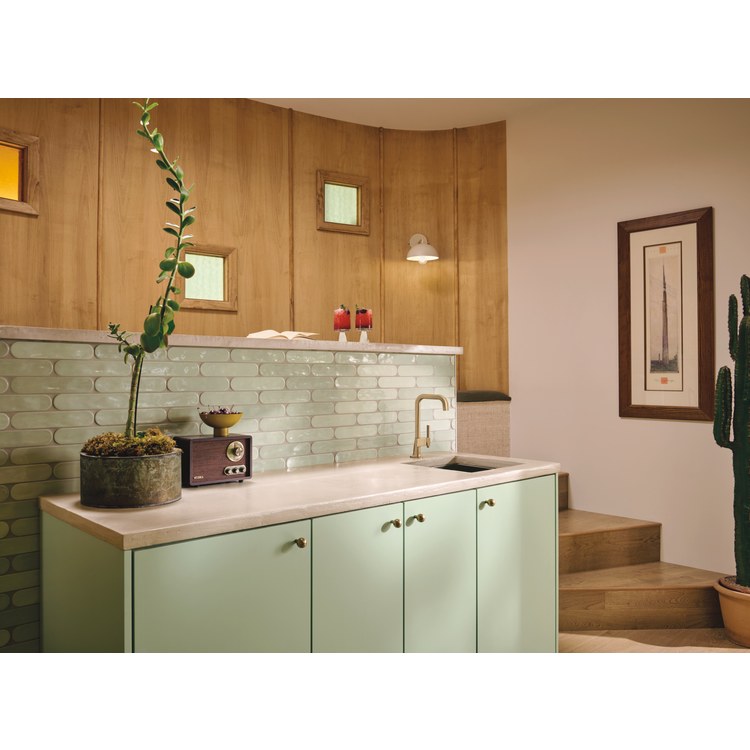 Handle Kit Frank Lloyd Wright 1 Offset Lever Brilliance Luxe Gold ADA for Bar Faucet - Image 2