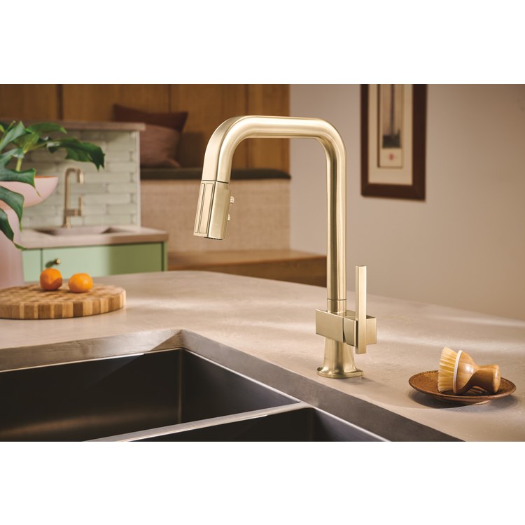 Handle Kit Frank Lloyd Wright 1 Offset Lever Brilliance Luxe Gold ADA for Bar Faucet - Image 3