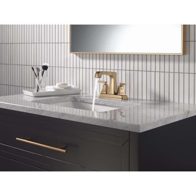 Lavatory Faucet Ashlyn Centerset 4 Inch Spread 2 Lever ADA WaterSense Brilliance Champagne Bronze 1.2 Gallons per Minute Deck Rigid Metal Pop-Up 3 Hole Diamond Seal - Image 3