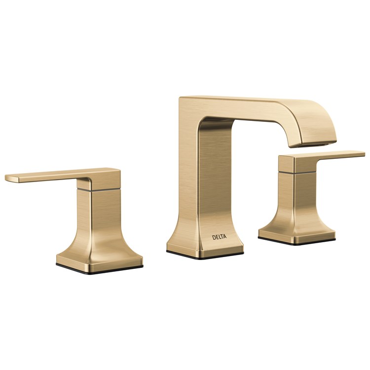 Lavatory Faucet Velum Widespread 6 To 16 Inch Spread 2 Lever ADA WaterSense Brilliance Champagne Bronze 1.2 Gallons per Minute Deck Metal Pop-Up 3 Hole Diamond Seal