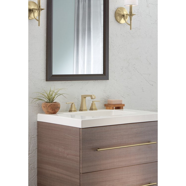 Lavatory Faucet Ashlyn Widespread with EZ Anchor 4-1/2 to 16 Inch Spread 2 Lever ADA WaterSense Brilliance Champagne Bronze 1.2 Gallons per Minute Deck Rigid Metal Pop-Up 3 Hole Diamond Seal - Image 3