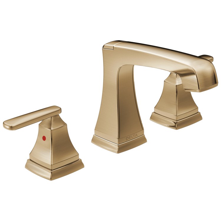 Lavatory Faucet Ashlyn Widespread with EZ Anchor 4-1/2 to 16 Inch Spread 2 Lever ADA WaterSense Brilliance Champagne Bronze 1.2 Gallons per Minute Deck Rigid Metal Pop-Up 3 Hole Diamond Seal