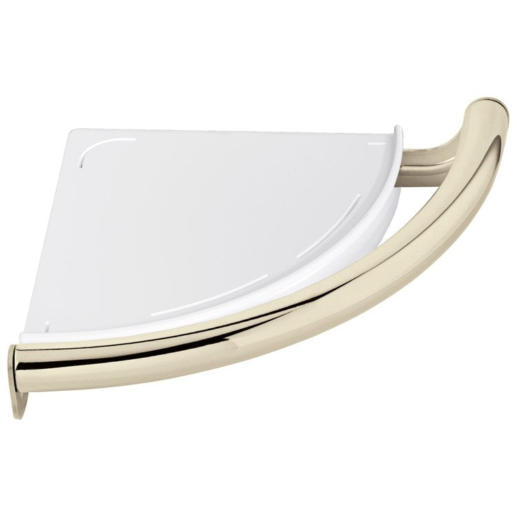 Shelf BathSafety Corner with Assist Bar Polished Nickel Metal