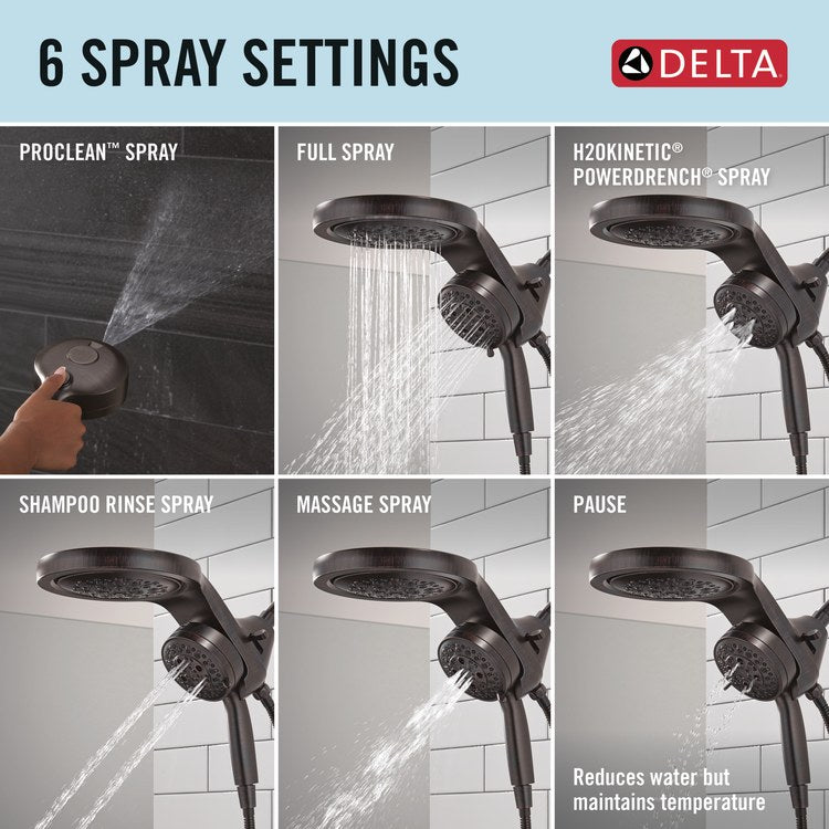Handshower Combination Universal 2-In-1 6 Functions Venetian Bronze WaterSense 6 Inch - Image 3