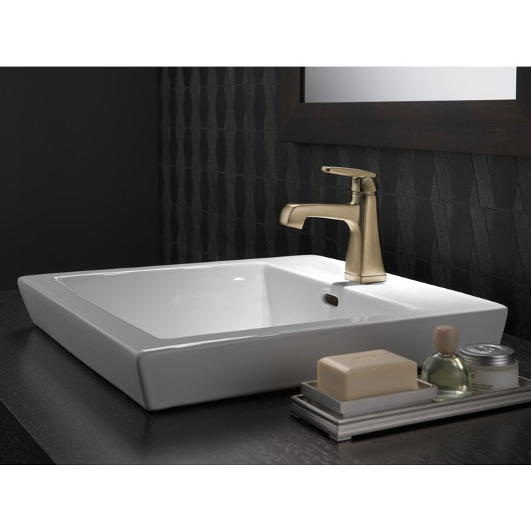 Lavatory Faucet Ashlyn 1 Lever ADA WaterSense Brilliance Champagne Bronze 1.2 Gallons per Minute Deck Rigid Metal Pop-Up 1/3 Hole Diamond Seal - Image 3