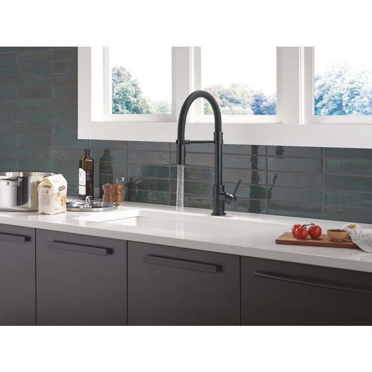 Kitchen Faucet Trinsic 1 Lever ADA Matte Black 2 Function Spring Pull Down Gooseneck 360 DEG Swivel 1/3 Hole Deck MagnaTite 1.8 Gallons per Minute - Image 3