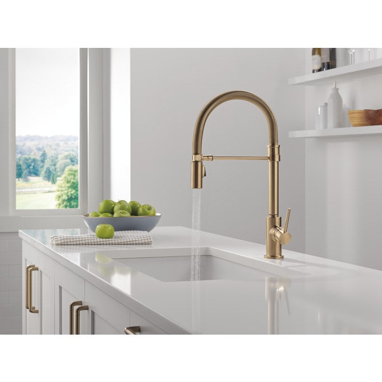 Kitchen Faucet Trinsic 1 Lever ADA Brilliance Champagne Bronze 2 Function Spring Pull Down Gooseneck 360 DEG Swivel 1/3 Hole Deck MagnaTite 1.8 Gallons per Minute - Image 3