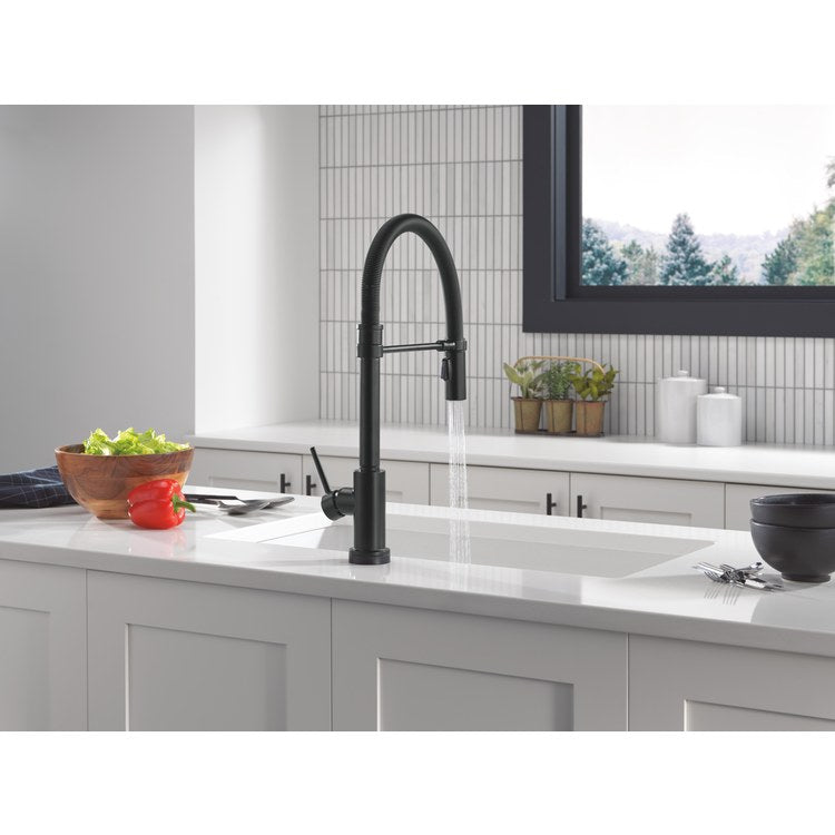 Kitchen Faucet Trinsic Touchless 1 Lever ADA Matte Black Pull Down 2 Function Gooseneck 360 DEG Swivel 1 Hole Deck Touch2O/Diamond Seal 1.8 Gallons per Minute - Image 3