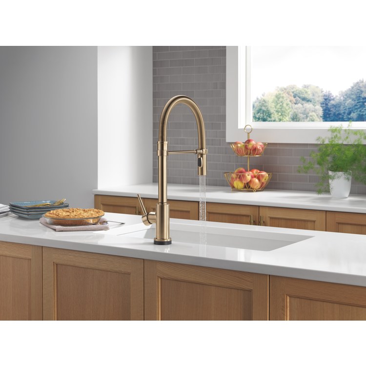 Kitchen Faucet Trinsic Touchless 1 Lever ADA Brilliance Champagne Bronze Pull Down 2 Function Gooseneck 360 DEG Swivel 1 Hole Deck Touch2O/Diamond Seal 1.8 Gallons per Minute - Image 3