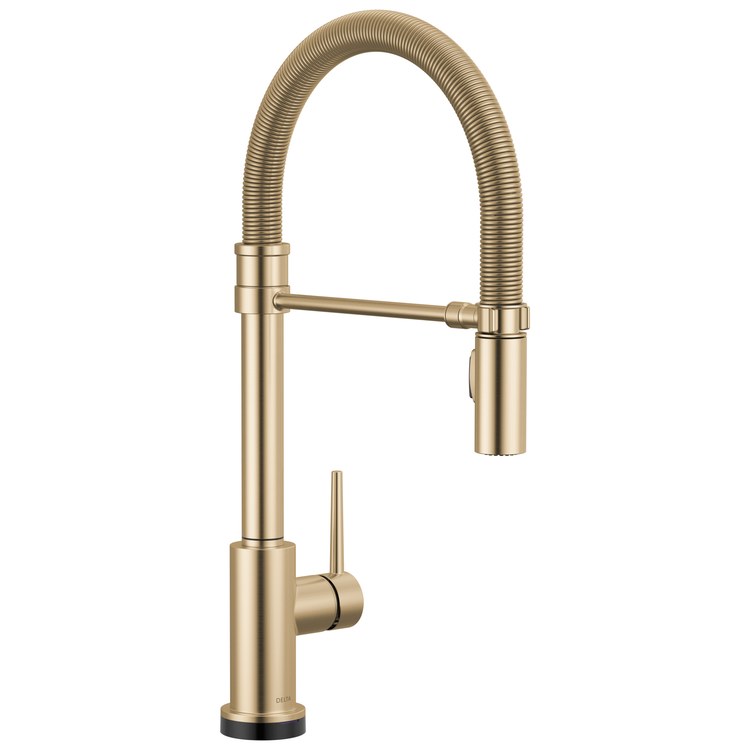 Kitchen Faucet Trinsic Touchless 1 Lever ADA Brilliance Champagne Bronze Pull Down 2 Function Gooseneck 360 DEG Swivel 1 Hole Deck Touch2O/Diamond Seal 1.8 Gallons per Minute