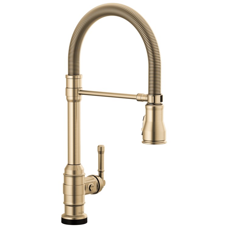 Kitchen Faucet Broderick Touchless 1 Lever ADA Brilliance Champagne Bronze Pull Down 3 Function Gooseneck 360 DEG Swivel 1 Hole Deck Touch2O/Diamond Seal 1.8 Gallons per Minute - Image 1