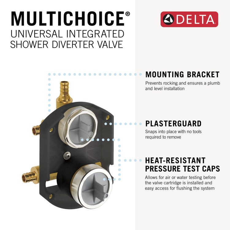 Rough-In Valve MultiChoice with 3 Port Diverter PEX Crimp for Shower - Image 2