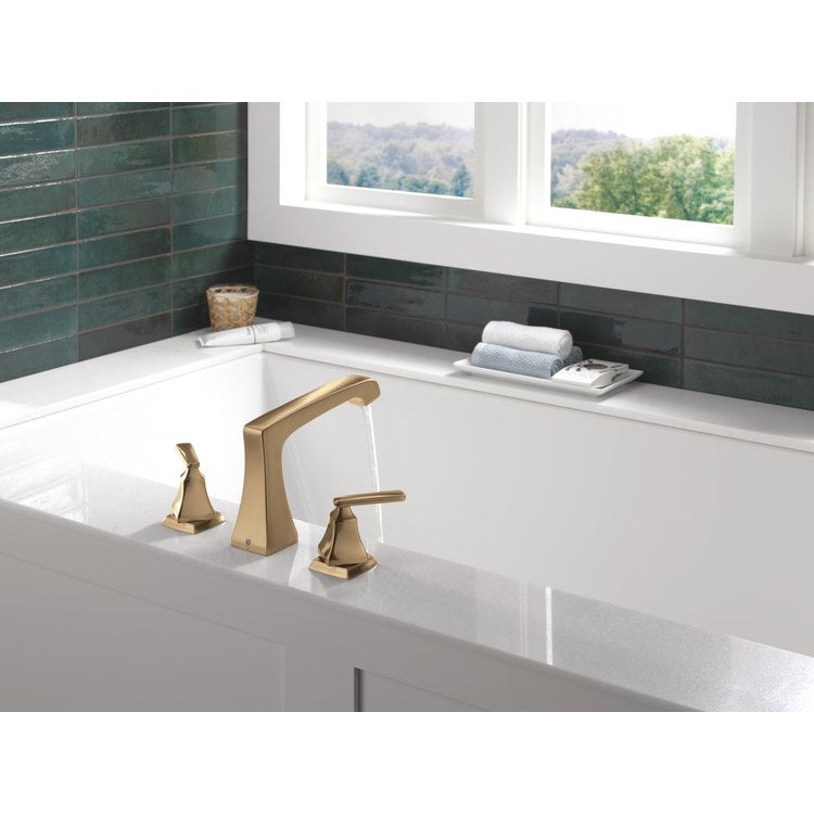 Roman Tub Trim Ashlyn 2 Lever Brilliance Champagne Bronze ADA 8 To 16 Inch Spread 3 Hole for Rough-In R2700/R2707/RP23601 - Image 3
