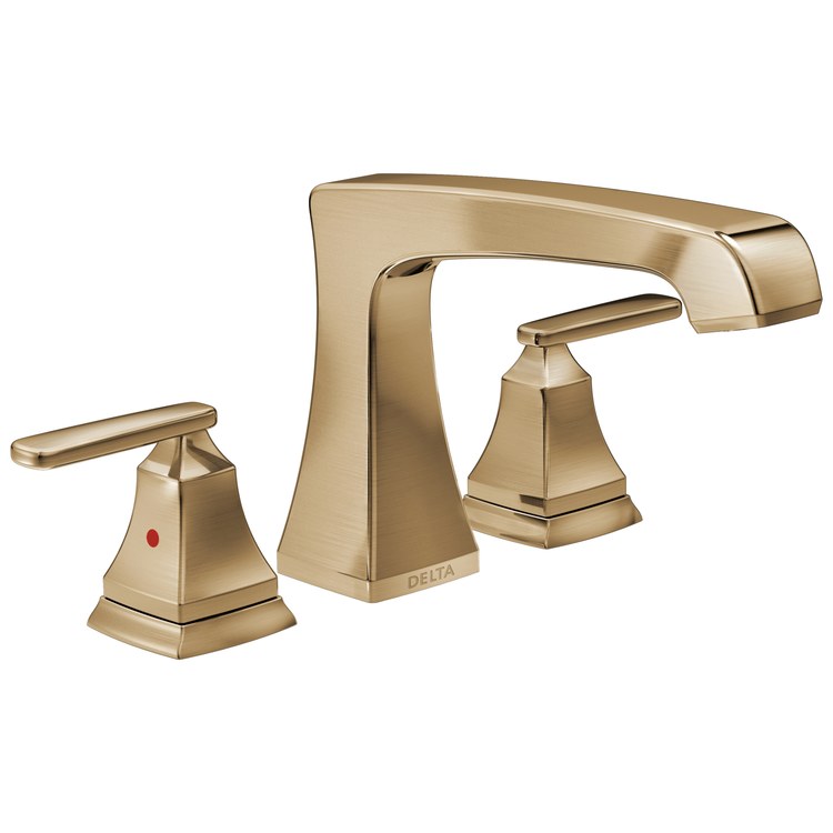 Roman Tub Trim Ashlyn 2 Lever Brilliance Champagne Bronze ADA 8 To 16 Inch Spread 3 Hole for Rough-In R2700/R2707/RP23601 - Image 1