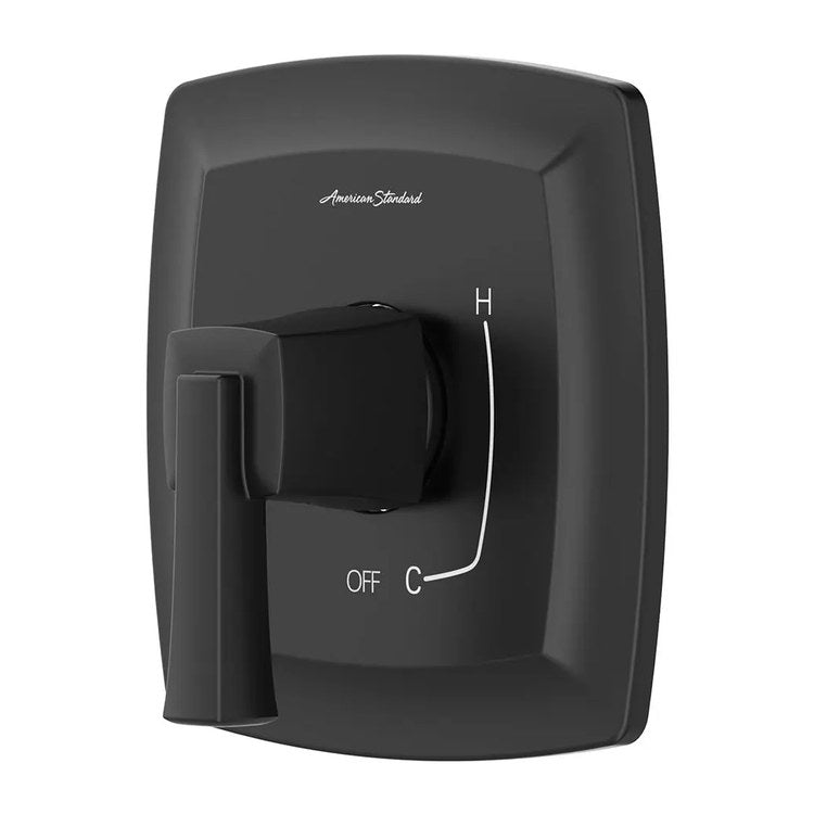 Pressure Balance Valve Trim Townsend with Integrated Check Valves 1 Lever Matte Black ADA for Flash Shower Rough-In Valve - Image 1
