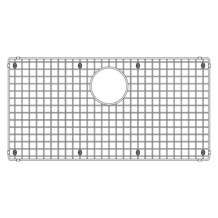 Sink Grid Bottom Stainless Steel Rear Center Drain for Precision Models 515820 515823/Quatrus Models 518172 519548 522213