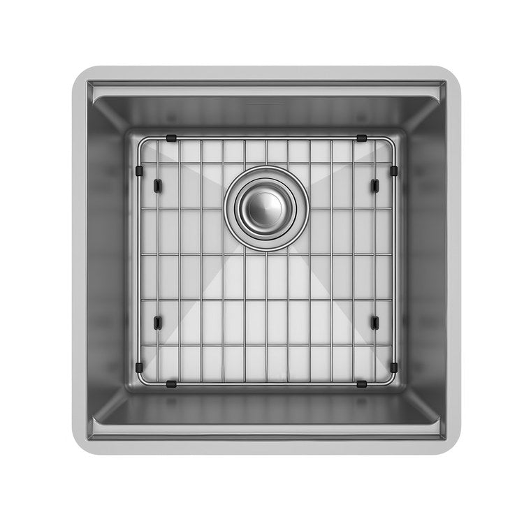 Kitchen Sink Crosstown 18-1/2 x 18-1/2 x 8-3/4 Inch 1 Bowls Workstation Polished Satin Undermount Square 304 Stainless Steel - Image 1