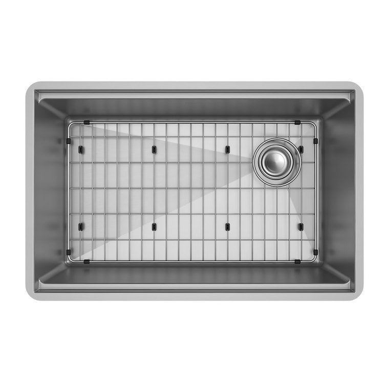 Kitchen Sink Crosstown 28-1/2 x 18-1/2 x 8-1/2 Inch 1 Bowls Workstation Polished Satin Undermount Rectangle 304 Stainless Steel - Image 1