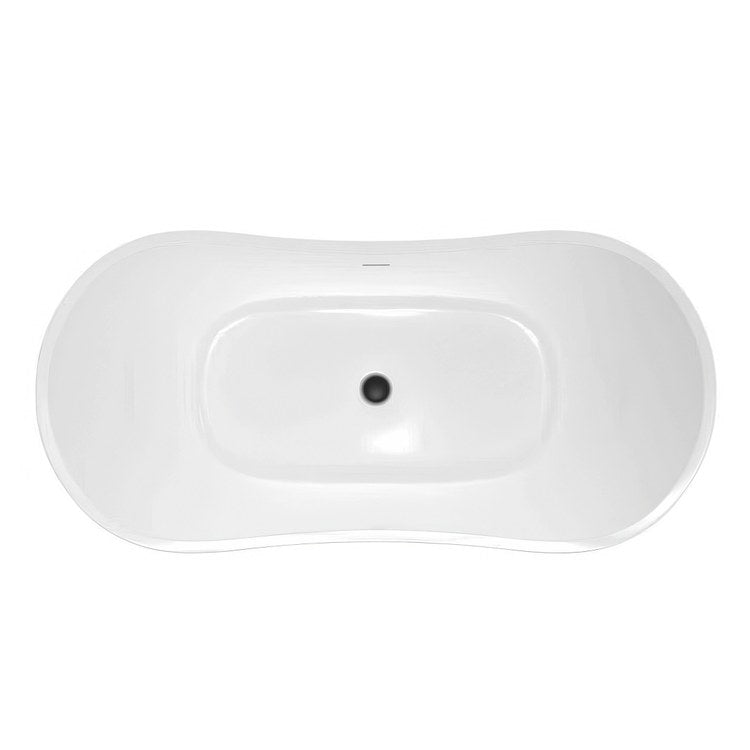 Freestanding Tub Millie 71 x 30 Inch Double Slipper White Center Drain - Image 3