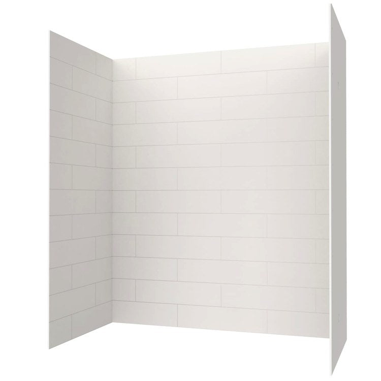 Shower Wall Kit 3 Piece Modern Subway Tile 32 x 62 x 72 Inch White Swanstone - Image 2