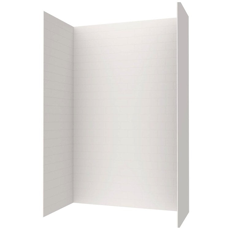 Shower Wall Kit Metro Subway Tile Glue Up 62 x 36 x 96 Inch White Solid Surface - Image 2