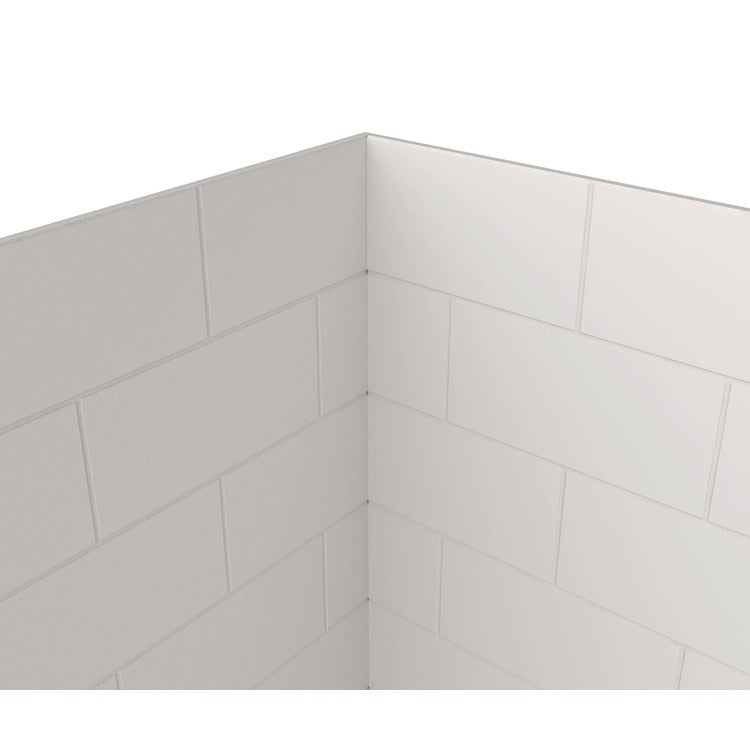 Shower Wall Kit Metro Subway Tile Glue Up 62 x 36 x 96 Inch White Solid Surface - Image 3