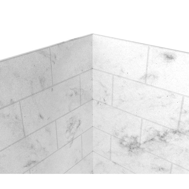 Shower Wall Kit Metro Subway Tile Glue Up 62 x 36 x 96 Inch Carrara Solid Surface - Image 3