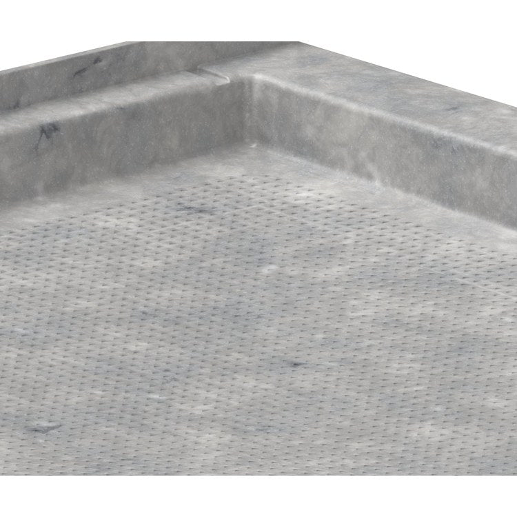 Shower Base Alcove Ice 60 x 36 Inch Solid Surface Center Drain Single Threshold Diamond Pattern Slip Resistant - Image 2