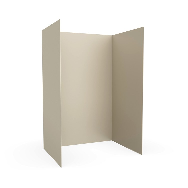 Shower Wall Kit Smooth Glue Up 48 x 36 x 72 Inch White Solid Surface - Image 3